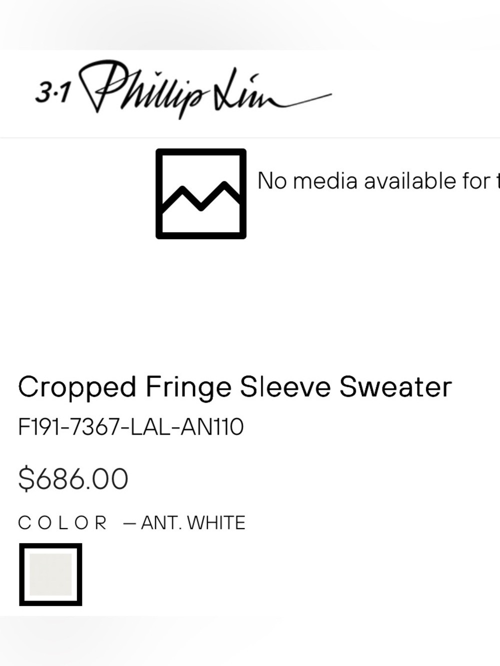 3.1 Phillip Lim Cropped Fringe Sleeve Sweater - Picture 6 of 9